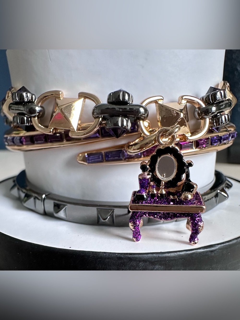 ✨Bomb Party Halloween Stacks 2026 “Glam Goth Diva” Gold & Hematite